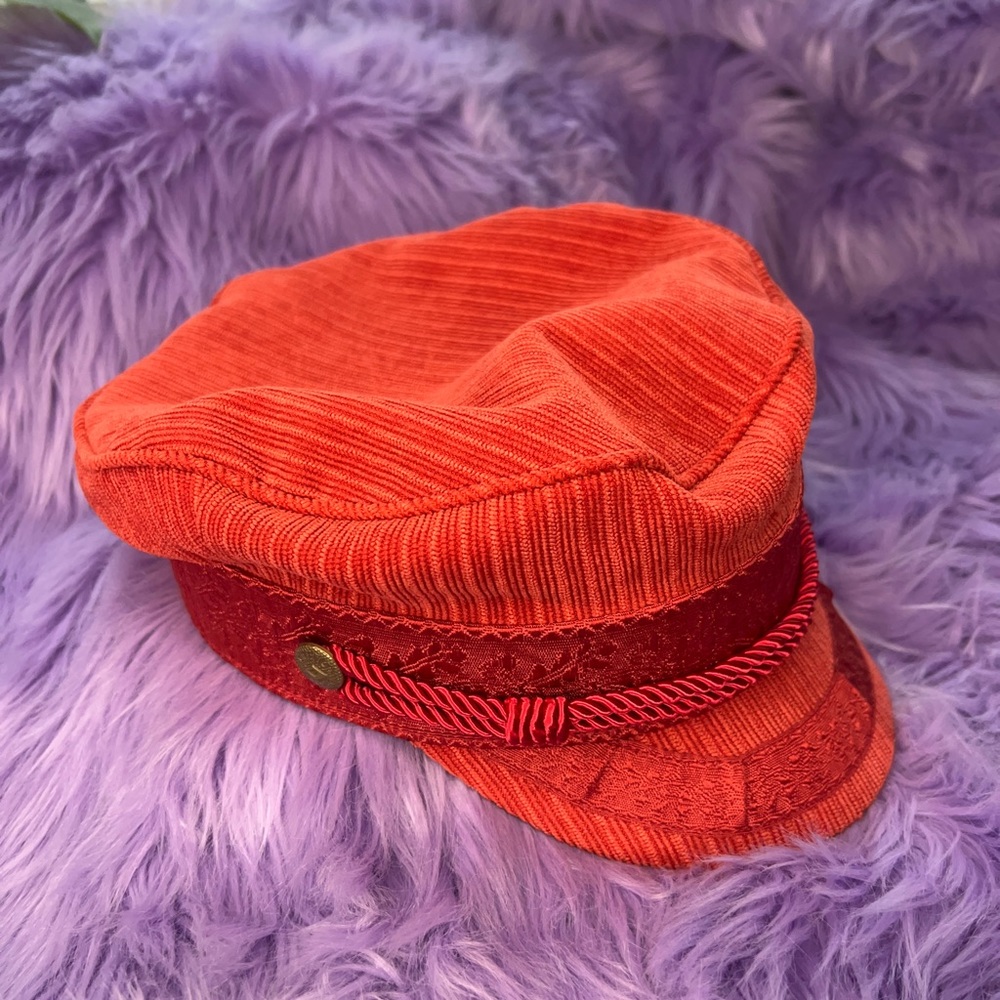 Brixton Red Cord Fiddler Fisherman Cap